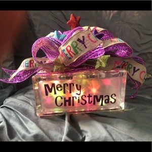Handmade Christmas themed glass light block